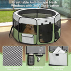 PETSFIT 45.5" Dog Playpen Indoor/Outdoor-Jump-Proof 28.5" Height with Removable Waterproof Mat & Zippered Roof | RV, Camping, Travel Dog Pen | Whelping & Cat Observation Space(45.5"L x 45.5"W x 28.5H)