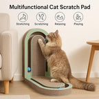 Extra Long 26" Folding Cat Scratch Pad with Chasing Balls Double Sided Interactive Cardboard Cat Scratcher Cat Scratching Board for Cats Cardboard Scratching Pads for Indoor Cat Toy