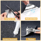 ReWallpaper Cat Scratch Mat Trimmable Sisal Textured Dark Grey Cat Carpet Scratching Post Self Adhesive Durable Claw Guard Pad for Sofa Chair Legs Desk Side Door Frame Furniture Protector 12in x 6.5ft