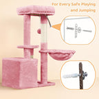 Yaheetech Cat Tree, 34in Cute Cat Tower for Indoor Cats, Multi-Level Pet Condo Furniture Activity Center Cat Bed w/Scratching Post&Dangling Ball&Platform for Kittens, Pink