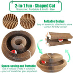 2-Pack Kitty kurls cat Scratcher – Foldable Kitty Curls Scratching Board, Magic Organ cat Toy with Reversible Corrugated Pads for Indoor Cats