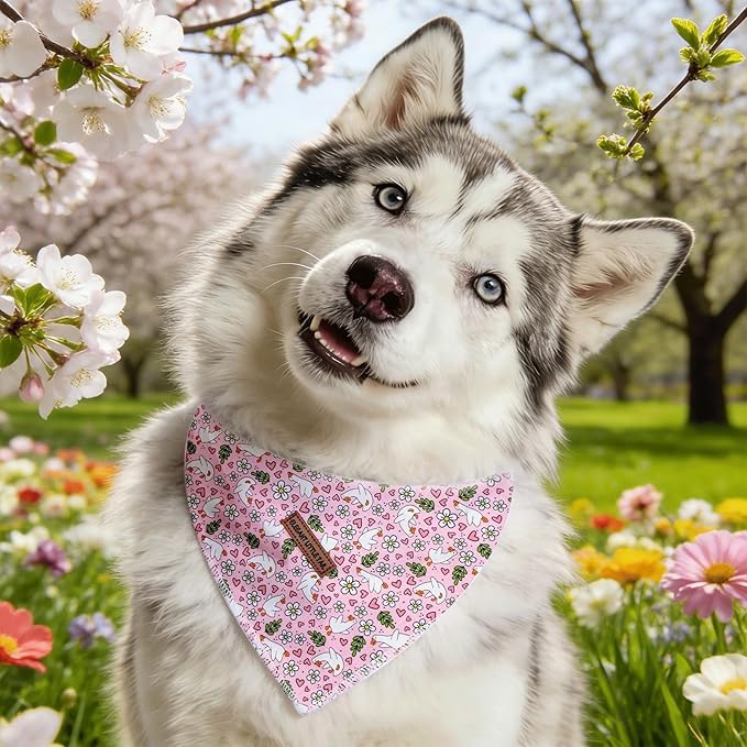 Elegant little tail Dog Bandana, Cute Goose 1PC Washable Dog Scarf Female or Male Square Bib Kerchief Scarf Adjustable Pet Bandana for Medium Large Dogs