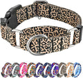 Hikiko Martingale Collar for Dogs Classic Leopard Dog Collar for Small Medium Large Dogs Durable Escape Proof Dog Collars (Leopard,Medium)