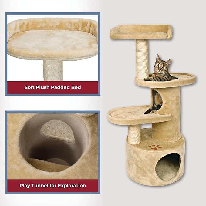 TRIXIE Pet Products Oviedo Cat Tree (Beige) Large (11 x 19 x 41 in.)