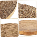 ABOOFAN Cat Scratch Board Replacement Core Round Corrugated Cardboard 14.43 Inch Durable Indoor Floor Cat Scratch Pad Refill for Kitten Play and Rest