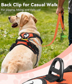Joytale No Pull Dog Harness for Small Dogs, Reflective Pet Vest with Front Clip, Adjustable Soft Padded Harnesses with Easy Control Handle for Training and Walking, Orange, S