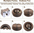 Qoosea Kitty Kurlz Indoor Cat Toy, Cat Paw-Shaped Accordion Cat Scratcher with Bell Ball & Magnetic Design, Made of Corrugated Cardboard and Sturdy