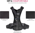 Pawaboo Breathable Dog Seat Belt Harness for Car, Adjustable Dog Safety Vest Harness with Vehicle Connector Strap, M, Black + Silver