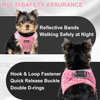 AIITLE No-Pull Pet Harness with a Leash, Plaid Comfort Padded Vest, Step in Dog Harness, Reflective Bands, Soft Breathable Pet Supplies, for Small and Medium Dogs and Cats Watermelon S