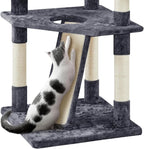 Topeakmart Cat Tree Large Cat Tower 79inch for Indoor Cats Multi-Level Cat Tree with Scratching Posts & Basket & Scratching Posts as Activity Center, Play House,Dark Gray