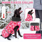 Doglay Dog Coat, Waterproof Dog Jacket Pet Winter Coat for Cold Weather with Thicken Furry Collar, Reflective Puppy Winter Jacket Warm Fleece Lining for Small Medium Large Pets