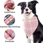 Segarty 30 Pack Large Dog Bibs, 27.56"x19.7" Pet Plaid Scarf Triangle Dog Bandanas Accessories Bulk for Medium Large Pets, Adjustable Reversible Pets Birthday Kerchief
