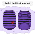 Dog Shirts for Medium Dogs, Striped T-Shirts Pets Vest Pet Apparel Tee Shirts Dog Tank Top Spring Summer Suitable for Chihuahua French Bulldog Bichon Shih Tzu