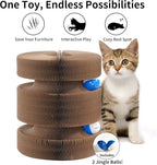 Twisty Magic Organ Cardboard Kitty Cat Scratcher, Extra-Large Accordion Foldable Magnetic Scratching Pad with Upgraded Magnets and Balls, Interactive Toy for Indoor Cats