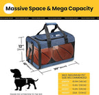 Dog Carrier Soft Sided, Large Cat Carrier with Inner Safety Leash, Pet Transport Carrier for Large Cats and Medium Dogs up to 20 Lbs, Collapsible Travel Puppy Carrier Bag -Blue L