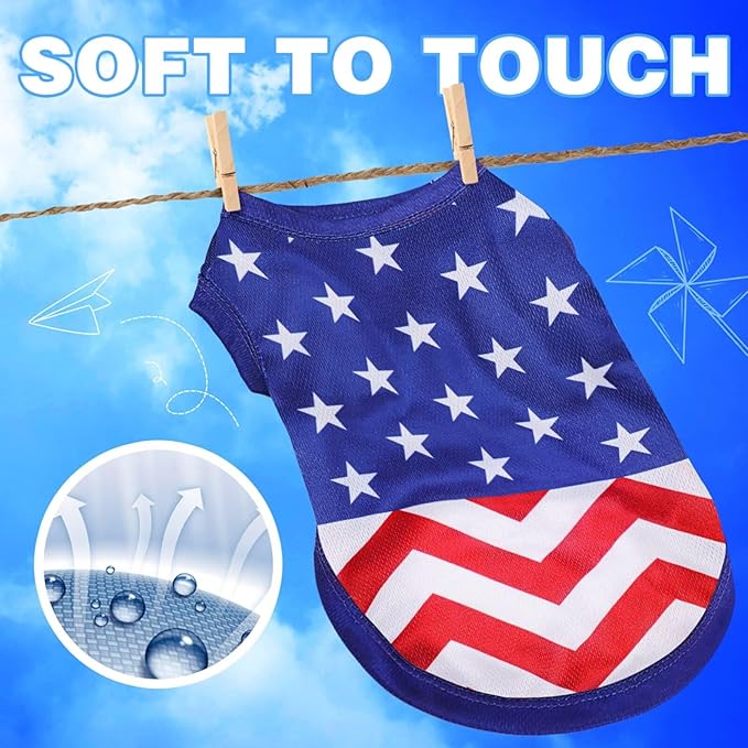 American Flag Inspired Dog Vest: Perfect Dog Shirt, Ideal Tank Top for Everyday Wear, Independence Day Celebrations Quality Materials for a Cute and Stylish Look Classic Blue Star 4XL
