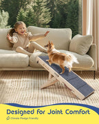 Dog Ramp for Couch & Bed - Joint & Spine Support with Gentle Incline for Small Dogs, Adjustable, Anti-Slip & Foldable, Up to 35 lbs