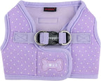 Puppia Dotty Dog Vest Harness B (Step-in) Fashionable Polka Dot Pattern Spring Summer Harness for Small Dogs, Violet, Medium