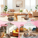Soulchen 4 Pcs Magic Organ Cat Scratching Board, Combinable Cats Toy for Adult Pets, Interactive Cardboard Kitten Scratcher with Bell Ball, Durable Foldable Accordion Scratch Pad(Heart)