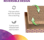 SmartyKat Super Scratcher+ Corrugated Cat Scratcher, Catnip Infusion Technology - Brown, Double Wide