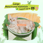 PAWZ Road Cactus Cat Tree, 33 Inchs Cat Tower with Cat Self Groomer, Soft Hammock and Fully Wrapped Sisal Scratching Post for Indoor Cats