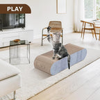FluffyDream 2 in 1 Cat Scratcher Cardboard, Cat Scratching Board Furniture Protector, Cat Scratching Post, Cat Beds for Indoor Cats, Infinity Shape, X-Large