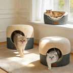 2 Pack Cat Bed for Indoor Cats - Foldable Cat House & Lounge for Kittens and Small Pets with Reversible Cushioned Pillow, Calming Anti-Anxiety Pet House, Soft Plush & Anti-Slip, Set of 2* 15.7 Inch