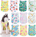 Saintrygo 10 Pcs Lovely Puppy Shirts Print Dog Clothes Breathable Summer Pet Cartoon Dog Shirt Clothes Sweatshirt for Puppy Cartoon Shirt Sweatshirt to Cat(X-Large)