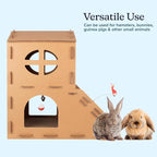 Cat House - Cardboard Cat House with Scratching Pads, Toys, and Catnip - Multi-Level Cat Houses for Indoor Cats, Kittens and Small Animals by PETMAKER