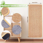 Natural Sisal Cat Scratcher Mat, Wall Scratcher Carpet, Cat Climbing Wall, Large Tall Scratching Post, Sofa Protector, Scratching Mat Pad for Indoor Cats (Brown, 39.3" Lx15.7 W, 2PCS)