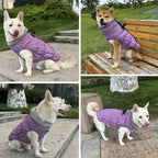 Malier Dog Coat, Reflective Dog Jacket Waterproof Windproof Puppy Cold Weather Coats with Harness Built in, Winter Extra Warm Pet Coat Fleece Vest for Small Large Pets and Puppy (Purple, XXX-Large)