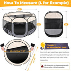 Dog Playpen 45", HOMAGICO Pet Playpen for Indoor Cats Enclosed, Portable Dog Cage Outdoor Tent Crate with Carrying Case, Water-Resistant and Removable Shade Cover, Grey