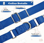 Martingale Collar for Dogs with Quick Release Buckle, Heavy-Duty Solid Color Nylon Training Collars - Adjustable No-Slip Design for Medium & Large Dog