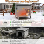 Insulated Dog House Outdoor Weatherpoof Plastic Dogs Houses Indoor Waterproof Stray/Pet Dog Shelter Outside for Medium and Small Dogs