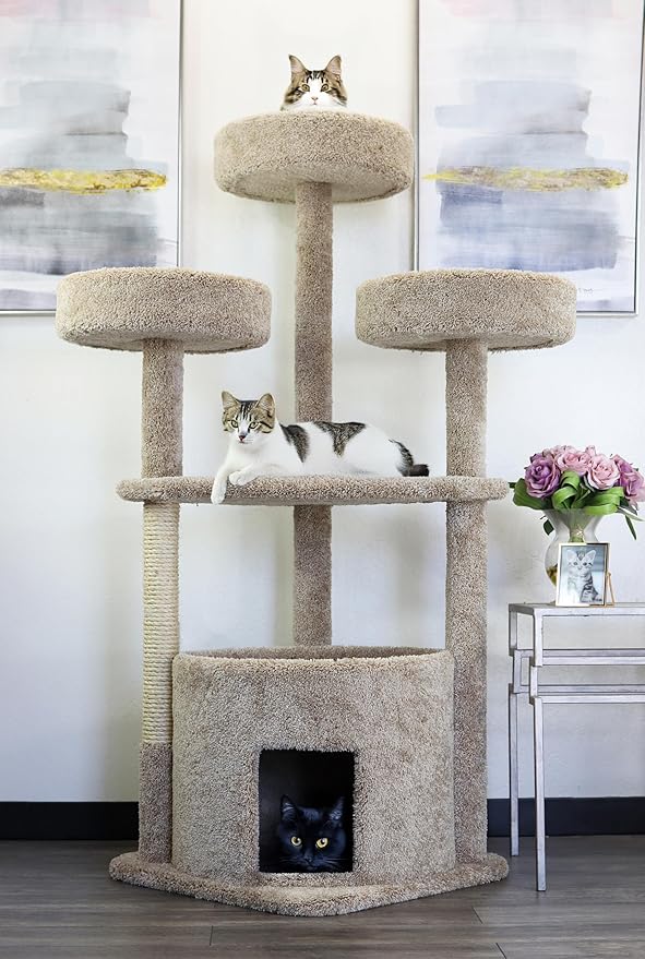 Prestige Cat Trees 130014-Beige Main Coon Cat House Cat Tree