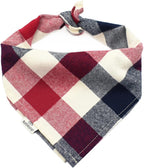 Bubblepup Dog Bandanas, Fall Dog Bandana for Boys Girls, Plaid Reversible Triangle Bibs Scarf Accessories for Dogs Pets