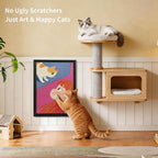 Art Cat Scratcher, Wall Mounted Sisal Cat Scratcher for Indoor Cats 17.01x13.1x1.18 Inches, Furniture Protector, Cat Scratch Rug, Decorative Cat Wall,Easy Install,No Drilling