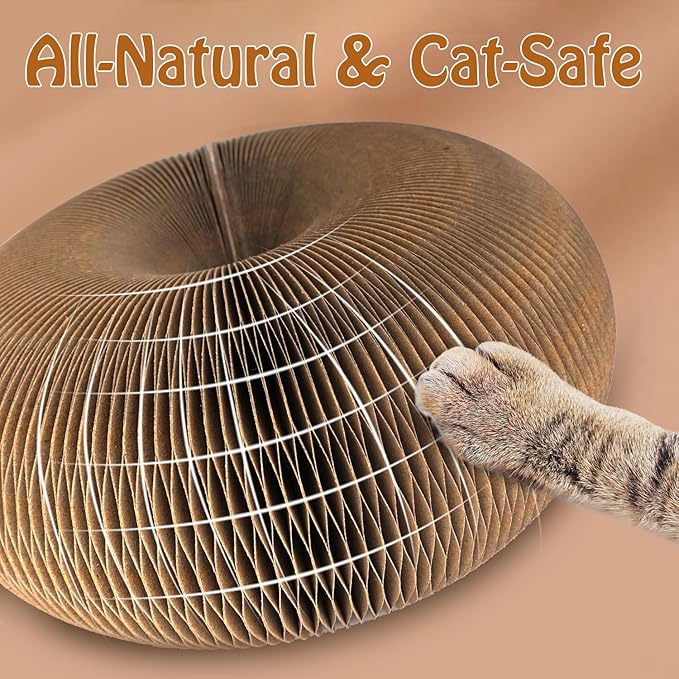 Magic Organ Cat Scratcher Board with 2 Bell Ball, Cat Ball Adventure The Ultimate Interactive Mental Physical Exercise for Indoor Cats Toy