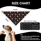 Valentine’s Day Dog Bandana for Medium to Large Dogs - Reversible Black Red Hearts Candy Print Scarf, Cute Pet Accessory for Valentine Gift