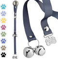 PoochieBells Dog Door Bells for Potty Training, Quick & Easy Puppy Potty Training Method Included, Handcrafted in USA with Loud, Paw-Safe Bells, Pewter Gray
