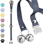PoochieBells Dog Door Bells for Potty Training, Quick & Easy Puppy Potty Training Method Included, Handcrafted in USA with Loud, Paw-Safe Bells, Pewter Gray