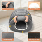 Indoor Cat Bed - Cat Cave Bed, Warm and Soft Plush, Cat Hideout, Cartoon Caterpillar Design, Thickened and Insulating, Foldable for Easy Storage, Suitable for Cats