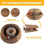 2-ck Cat PaScratcher Toy - Magic Organ Cat Scratching Board with Bell Balls for Indoor Cats Magic Organ Cat Scratcher Interactive Cardboard Cat Toy Scratcher Furniture Protection