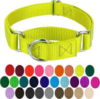 Country Brook Petz - Martingale Dog Collar - Heavy-Duty Training Collar with No Buckle - Service Dog Collar for All Pups - 10+ Warm Colors (Hot Yellow, 5/8 Inch, Extra Small)