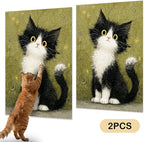 Nuxovilar Cat Wall Scratcher 15.3x23.6 Inches Polyester Synthetic Fiber, Tuxedo Kitten Print, wall scratchers for Indoor Cats, cat Scratching mat, Home Decor, Bedroom, Office (2pcs)