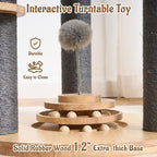 Modern Cat Tree Tower with Scratching Post, 61.5in Tall Cat Tree for Indoor Cats, Multi-Level Solid Wood Cat Furniture with Cozy Cat Beds, Cat Condo, Hammock, Capsule Nest, Turntable Toy, Gray
