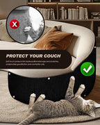 Cat Scratch Furniture Protector, Trimmable Self-Adhesive Carpet, DIY Climb Cat Scratcher Mat for Covering Cat Tower and Couch Protector from Cat Claws (78.7x15.8in Black)