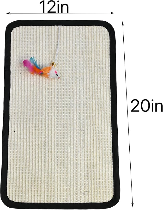 2 Pcs Sisal Mat Cat Scratch Furniture Protector, Adhesive or Non-Marking Nails Couch Protector From Claws, Anti Scratcher for Cats (Large Size)