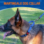Kazazoo Martingale Collar for Dogs with Quick Release Buckle Adjustable Soft Durable Dog Collar for Small Medium Large No Pull Training Dog Collars-Blue M