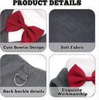 Dog Suit with Bow Tie Pet Tuxedo for Small Medium Dogs Cats Formal Clothes Puppy Outfits for Halloween Wedding Birthday (Grey, Large)